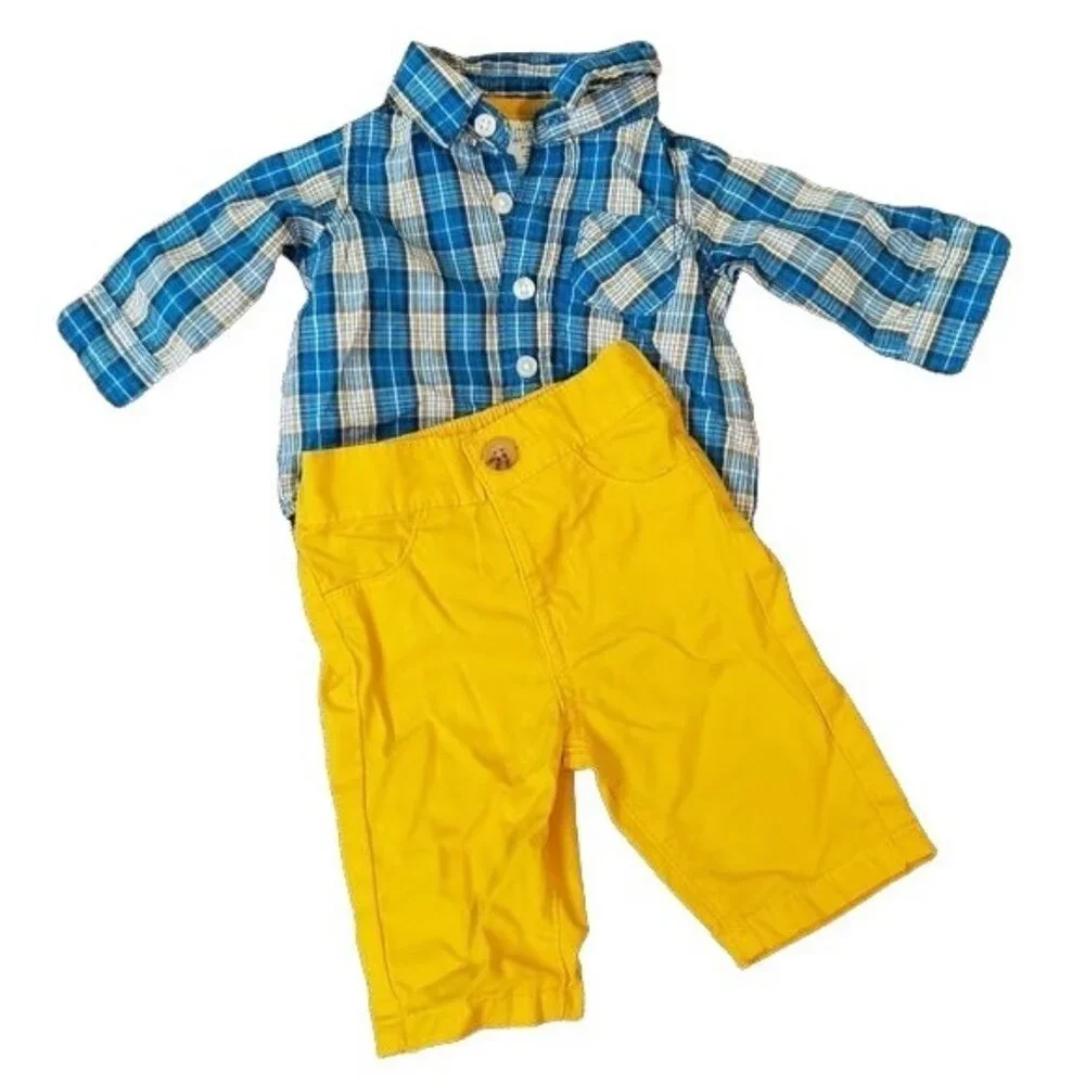 Little Wonders Newborn Matching set Shirt & Dress Pants 100%‎ Cotton
